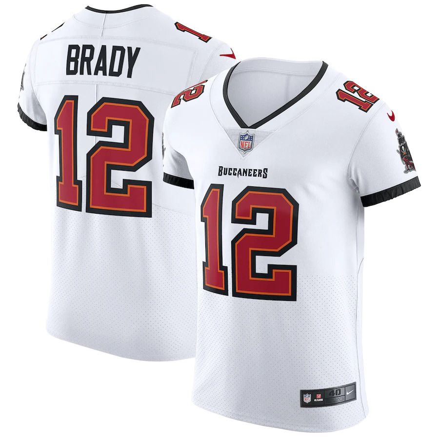 Men Tampa Bay Buccaneers #12 Tom Brady Nike White Vapor Elite NFL Jersey->tampa bay buccaneers->NFL Jersey